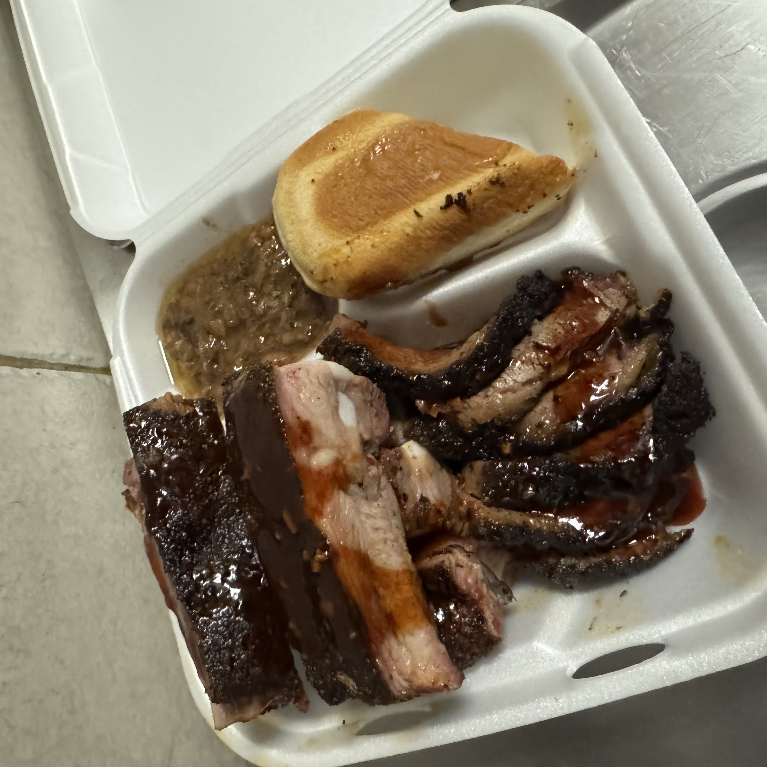 RIBS AND BRISKET AND BBQ BEANS